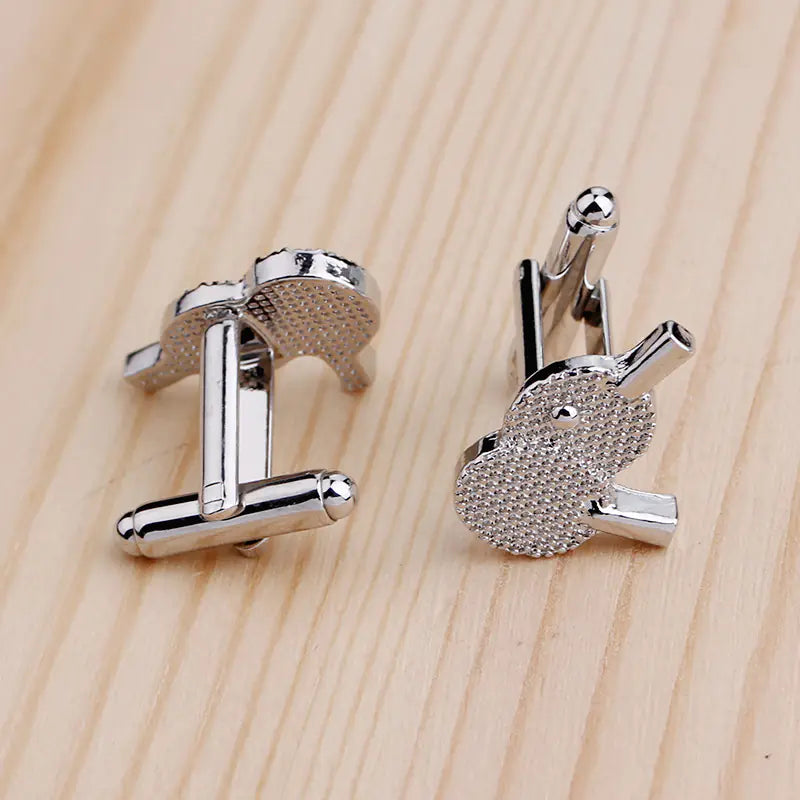 Creative Table Tennis Paddle Cufflinks for Men