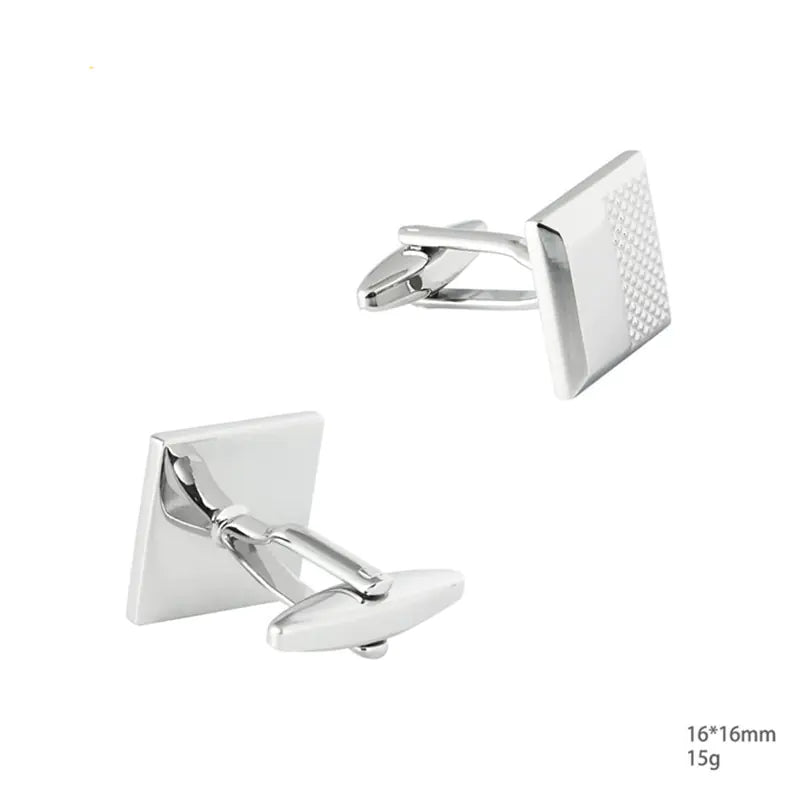 Brushed Metal Cufflinks for Men's French Shirts