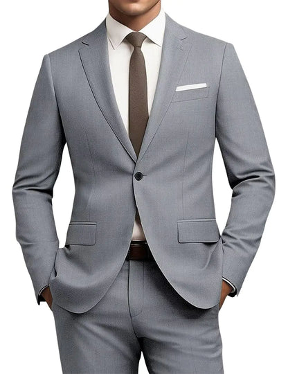Mens 2 Piece Suit Slim Fit Grey Suit
