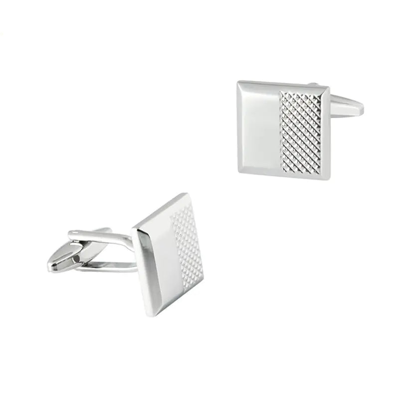 Brushed Metal Cufflinks for Men's French Shirts