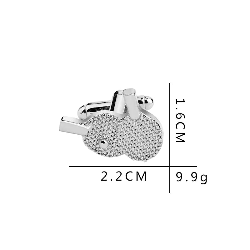 Creative Table Tennis Paddle Cufflinks for Men