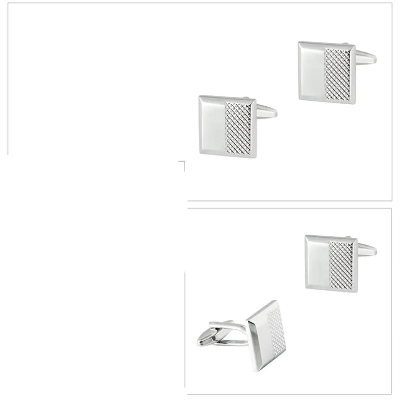 Brushed Metal Cufflinks for Men's French Shirts