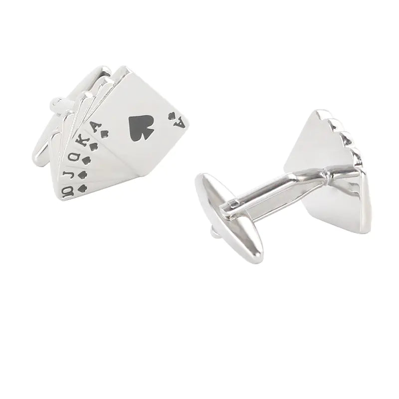 Gambling Playing Card Cufflinks for Men's Shirts